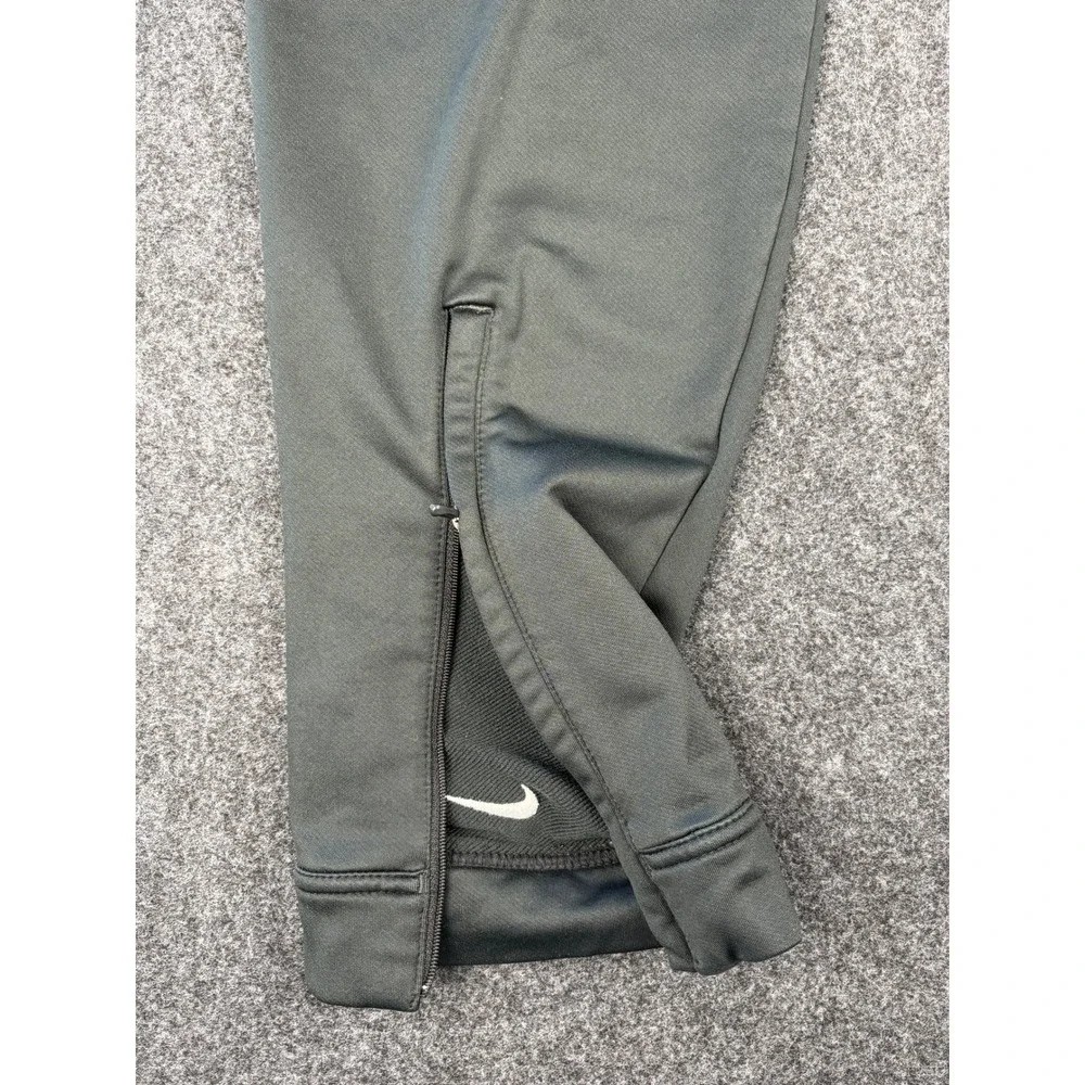 Nike Team Fit Dry Track Pants Mens Small Gray White Stripe Ankle Zip Athletic